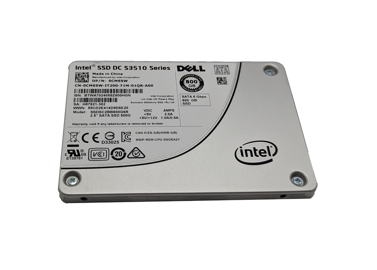 800 GB 6G SATA SSD MLC Dell SSDSC2BB800G6R P/N: CM65W 0CM65W