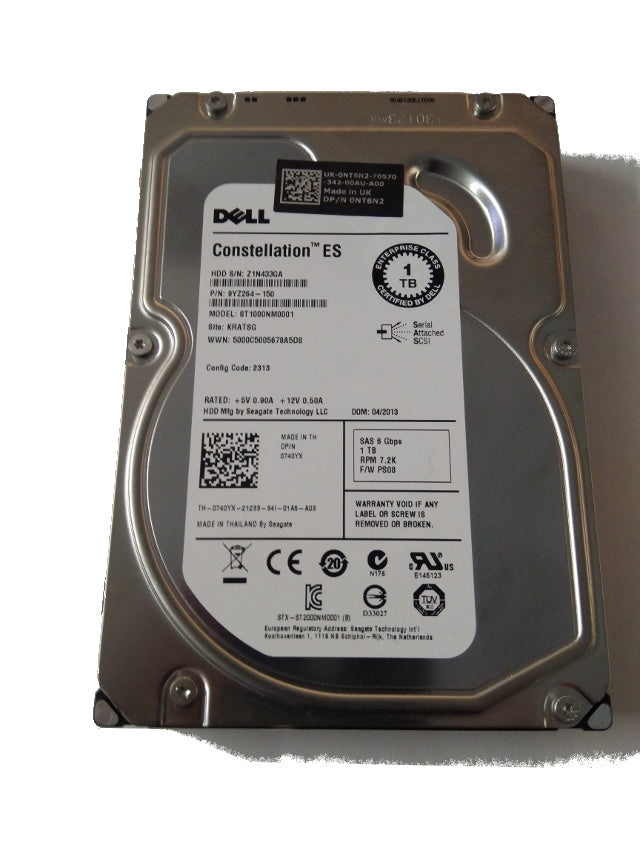 1TB 7.2K SAS 3.5" DP 6G DELL P/N: NT6N2 0NT6N2