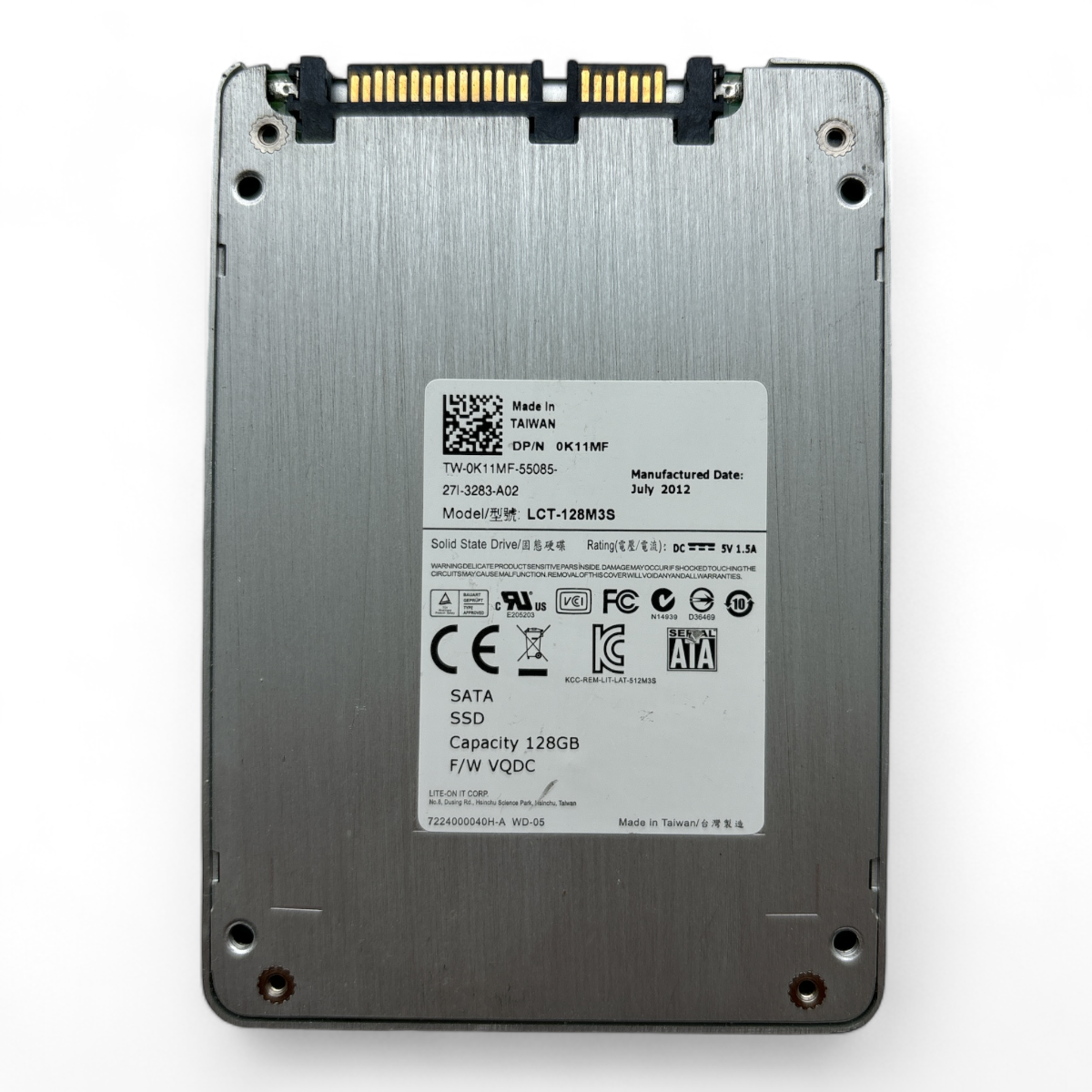 128 GB SATA 2,5 Zoll SSD 6 GB Dell Lite-On Lct-128m3s SATA II P/N: 0K11MF