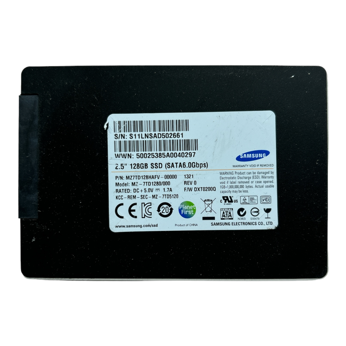 128 GB SSD SATA 2,5 Zoll 6G Samsung MZ-7TD1280/00000 P/N: MZ7TD128HAFV-00000