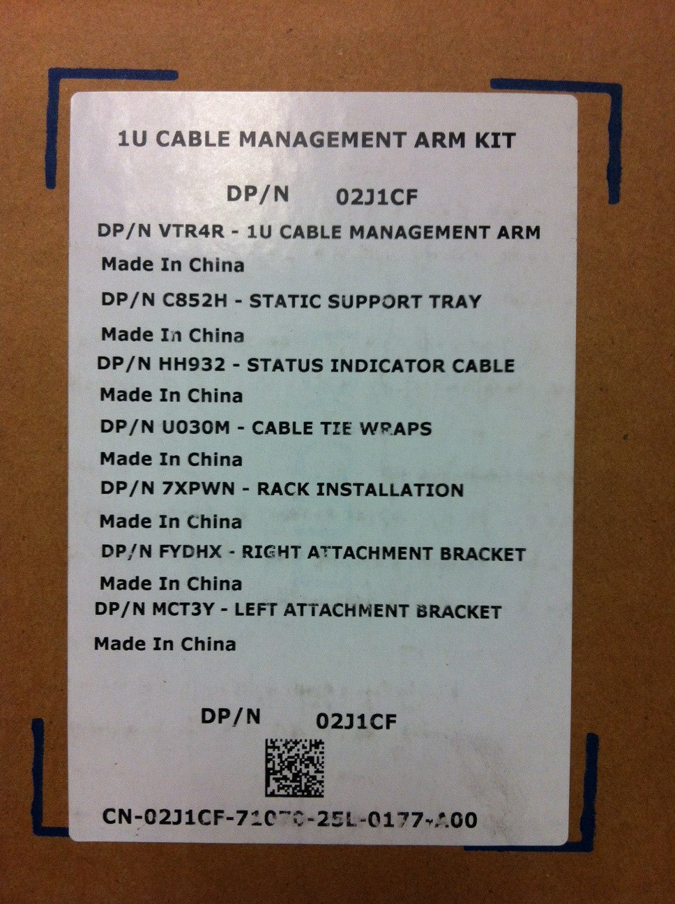 Dell 1U-Kabelmanagementarm, Teilenummer: 2J1CF, 02J1CF