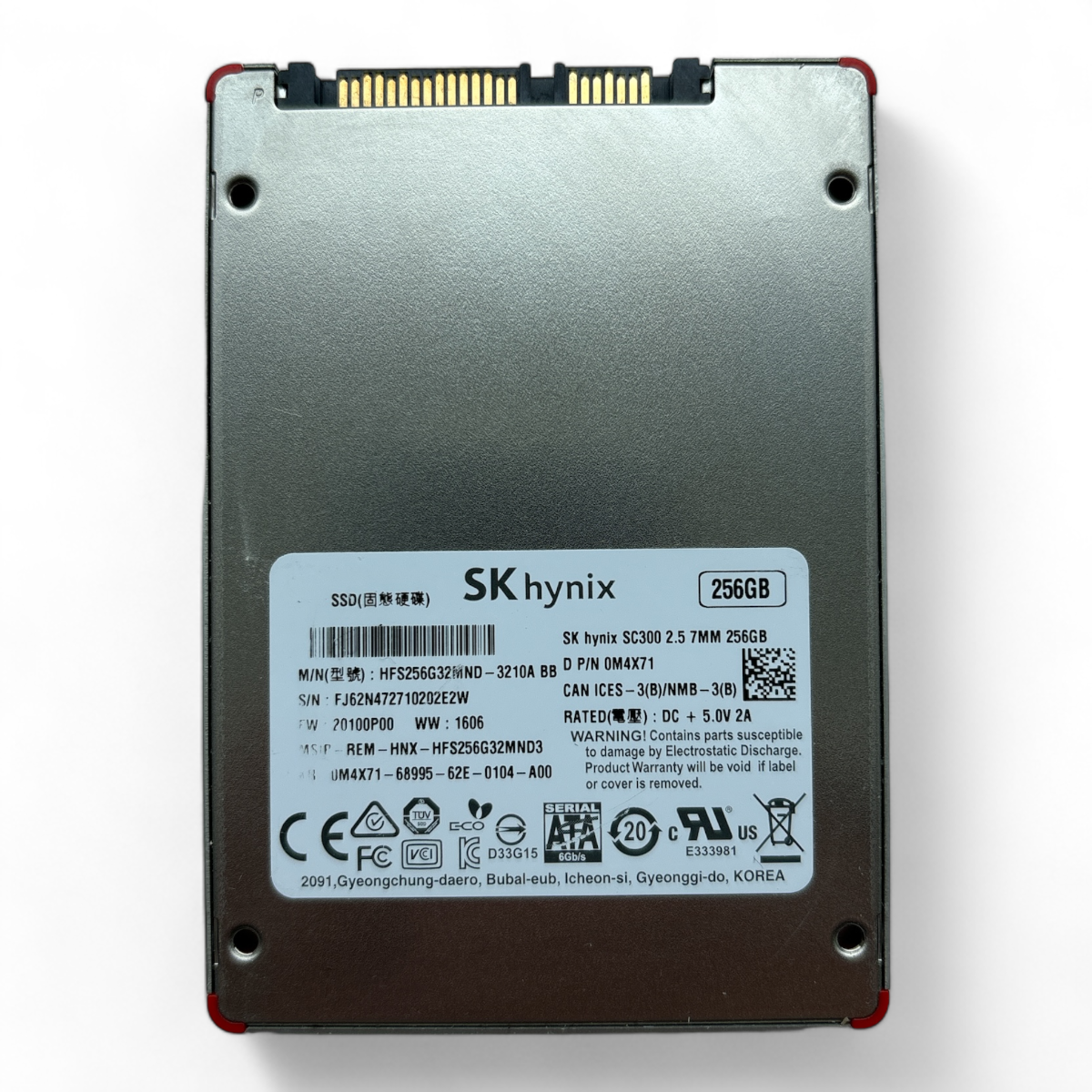256 GB SSD SATA 2,5 Zoll SKHynix SC300 Dell Teilenummer: M4X71 0M4X71