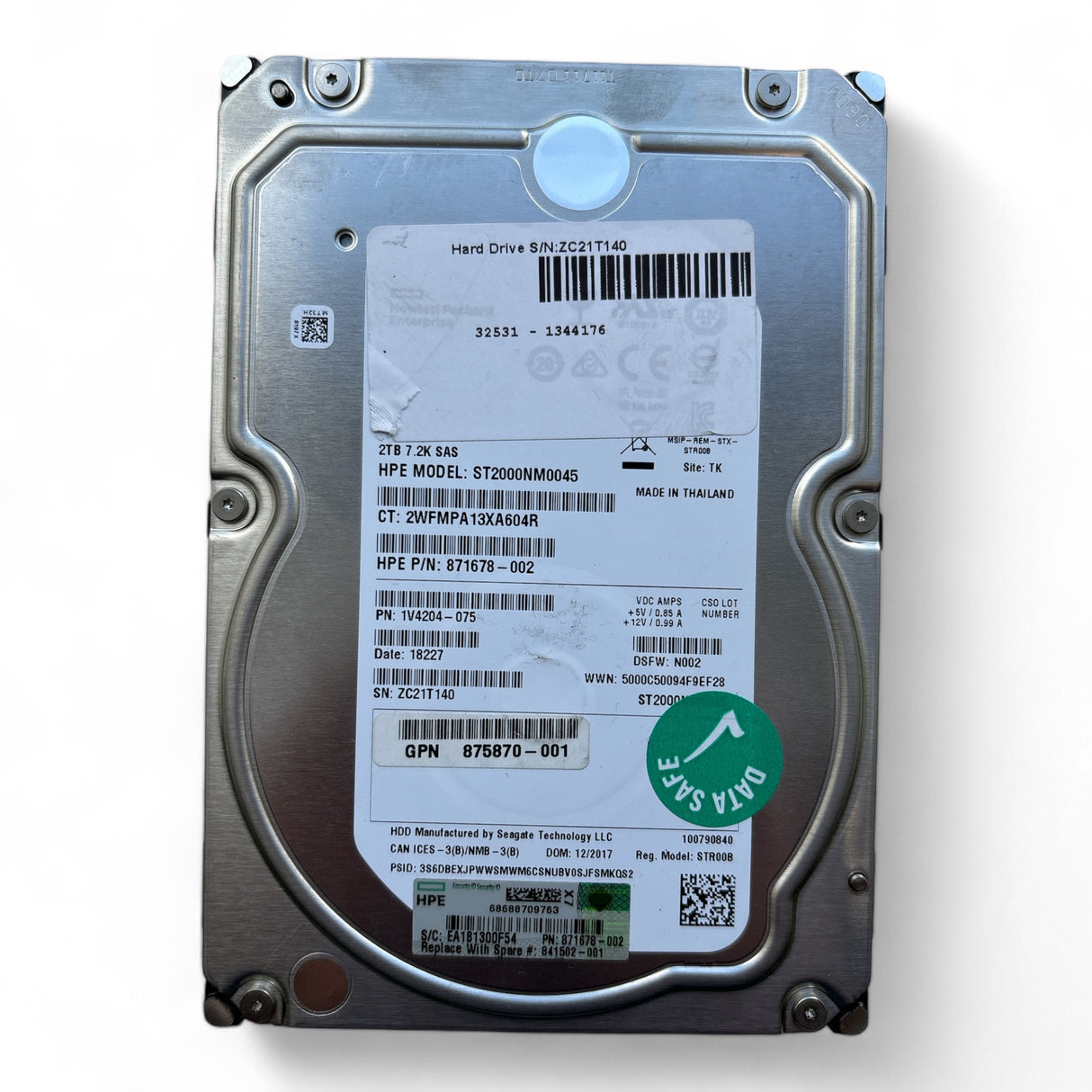2TB, SAS, 12Gb/s, Seagate P/N: ST2000NM0045, HP P/N: 871678-002