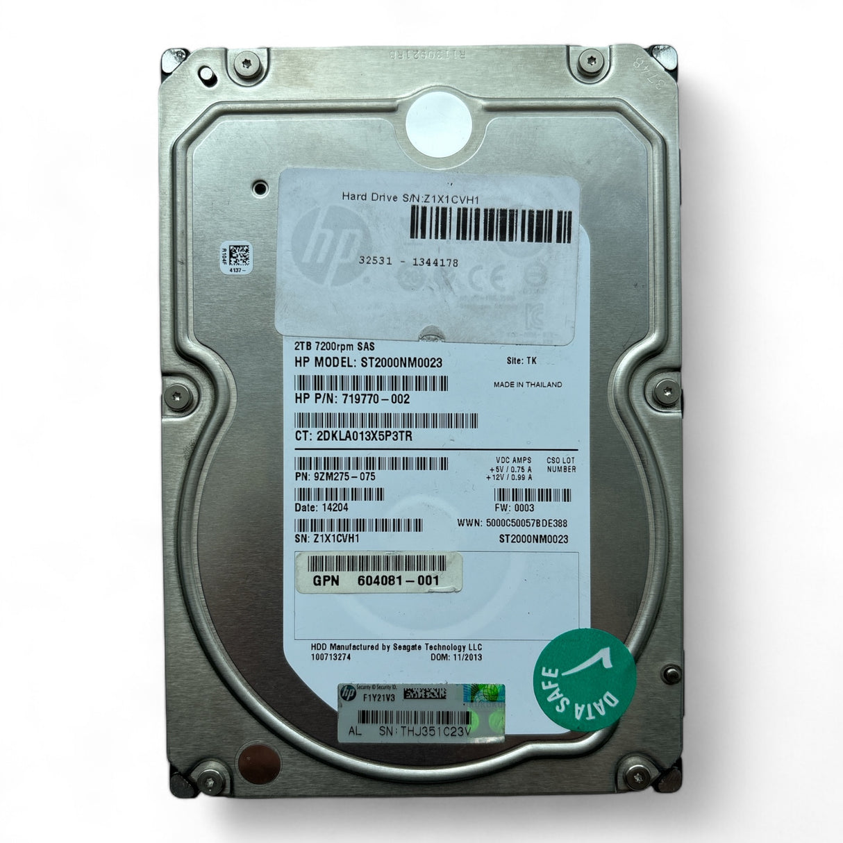2TB, SAS, 6Gb/s, Seagate P/N: ST2000NM0023, HP P/N: 719770-002