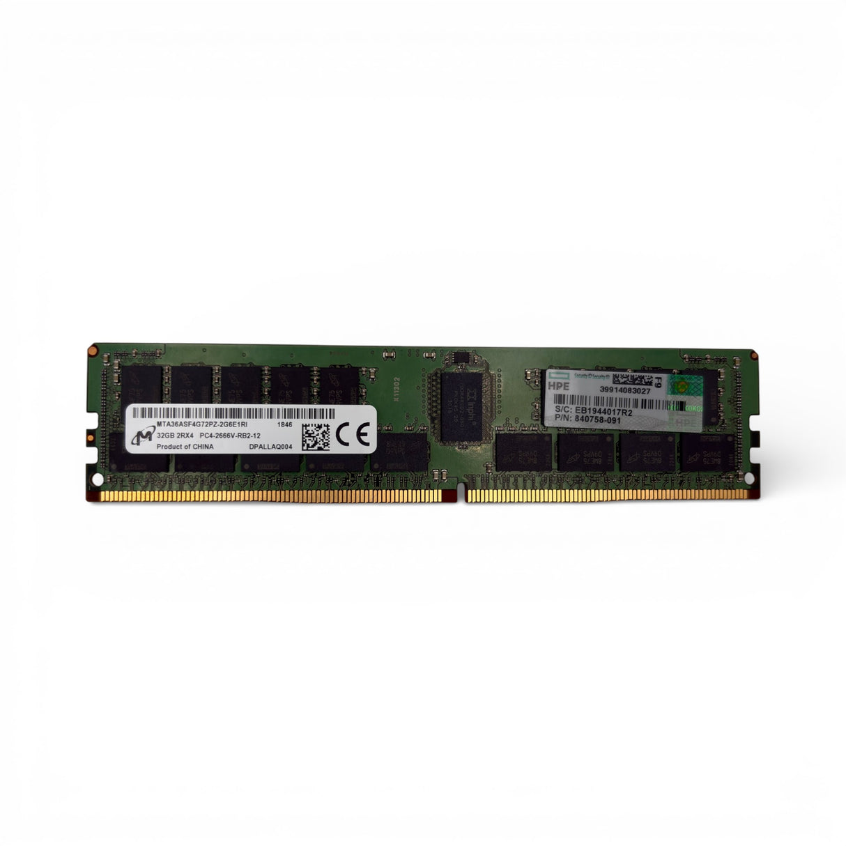 32GB 2Rx4 PC4-2666V Micron MTA36ASF4G72PZ-2G6E1RI HP P/N: 840758-091