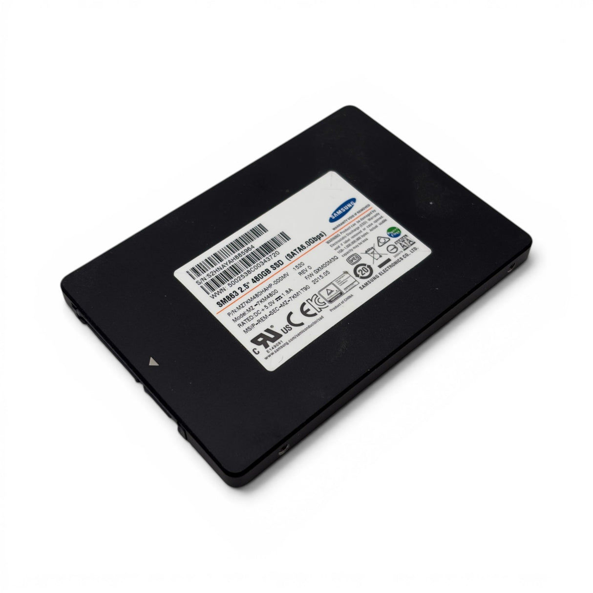 480GB SSD MU SATA 6G SAMSUNG SM863 - P/N: MZ7KM480HAHP-000MV