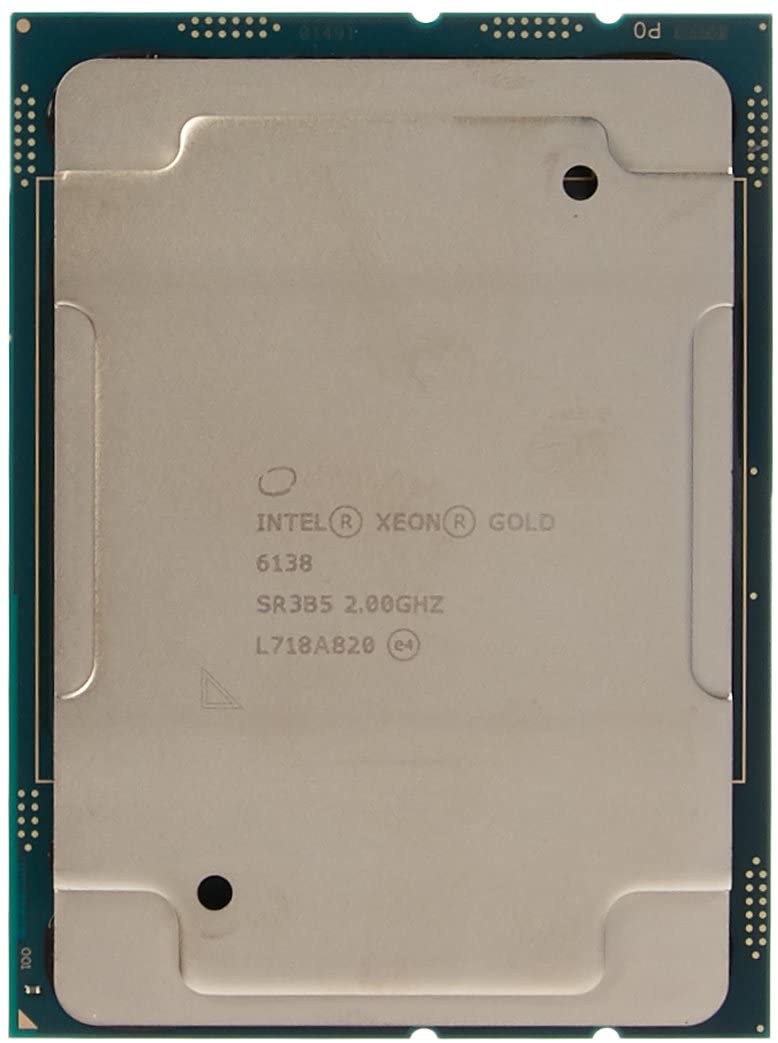 Intel Xeon Gold 6138 - 20 Cores 40 Threads, Base 2.0Ghz Turbo 3.7Ghz, 125W P/N: SR3B5