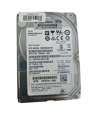 2 TB 7,2 K 2,5-Zoll-Festplatte SAS 12G 512e HPE MM2000JEFRC Teilenr.: 765452-002 765470-004