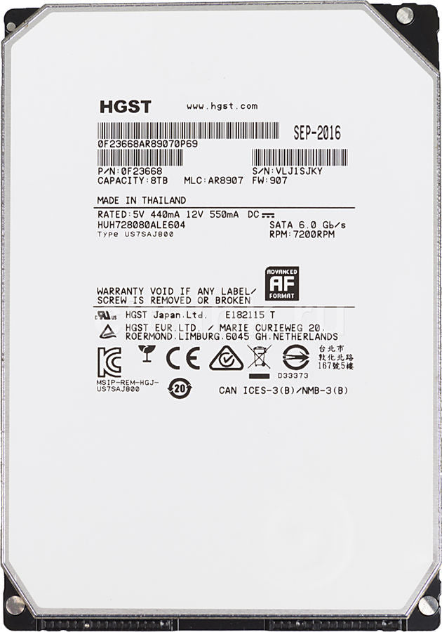 8000GB 72K SATA 3 5 inch SP HGST 0F23668