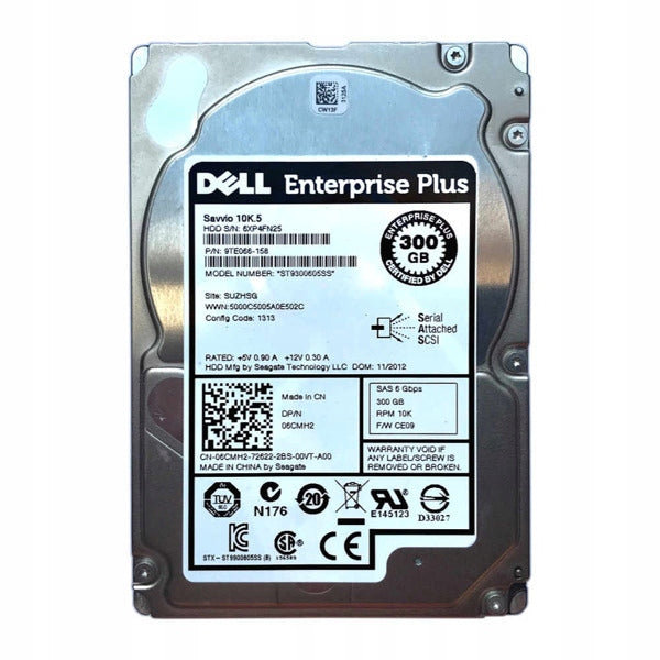 300 GB 10K SAS 2,5-Zoll-Festplatte 6G ST9300605SS DELL Enterprise Plus Teilenr.: 9TE066-158