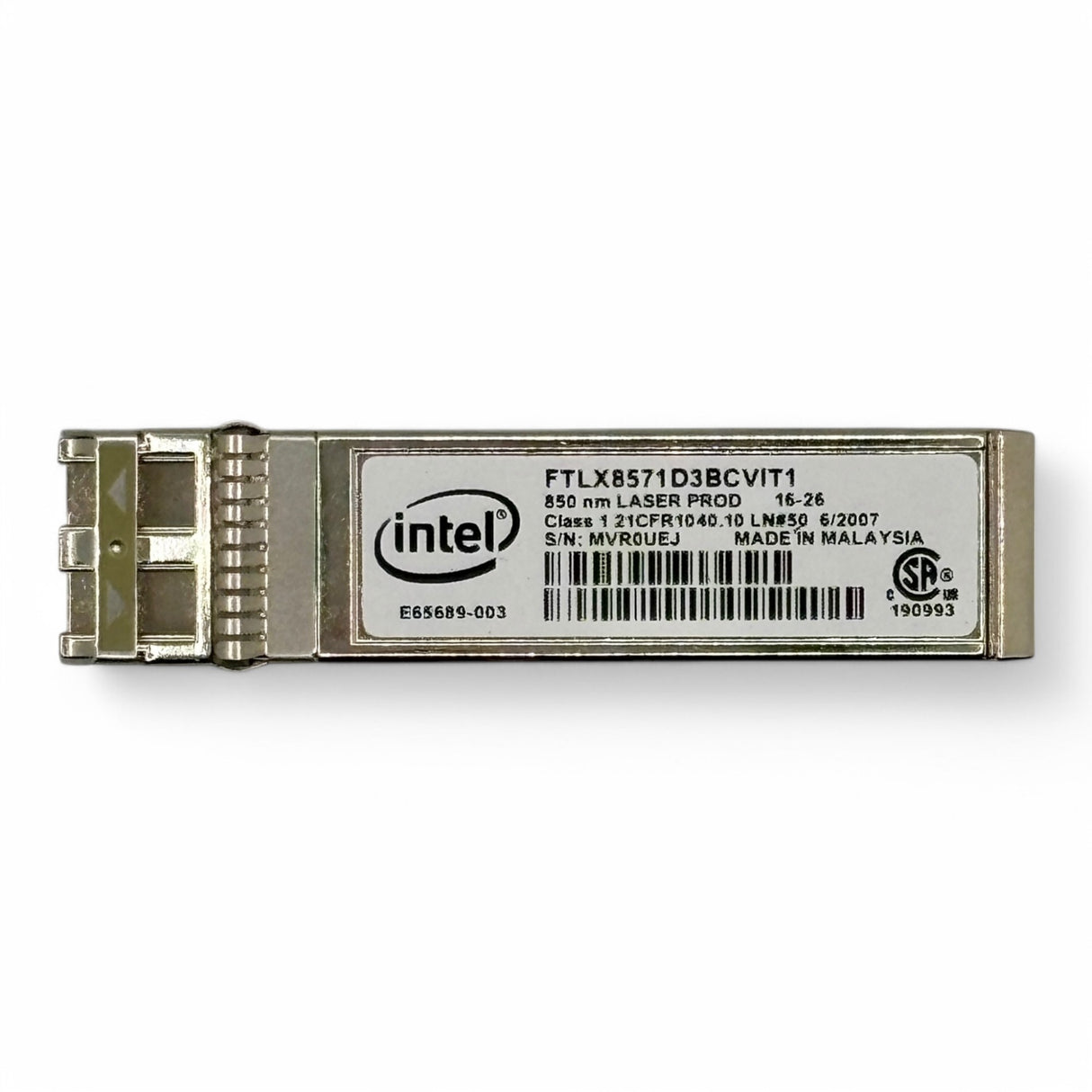 Intel FTLX8571D3BCVIT1, SFP+ Tranceiver SW 850nm, 10GB P/N: E65689-003