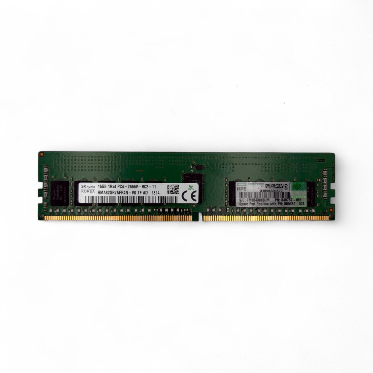 16 GB 1Rx4 PC4-2666V Hynix HMA82GR7AFR4N-VK HP-Teilenummer: 840757-091