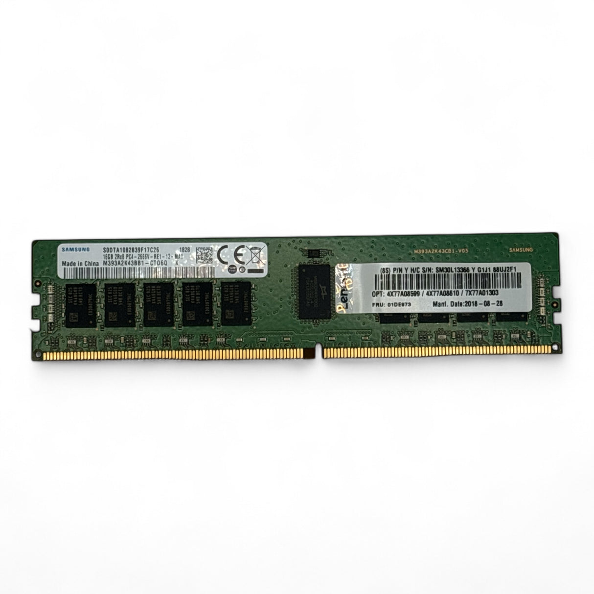 16 GB 2Rx8 PC4-2666V Samsung M393A2K43BB1-CTD6Q Lenovo Teilenr.: 4X77A08599