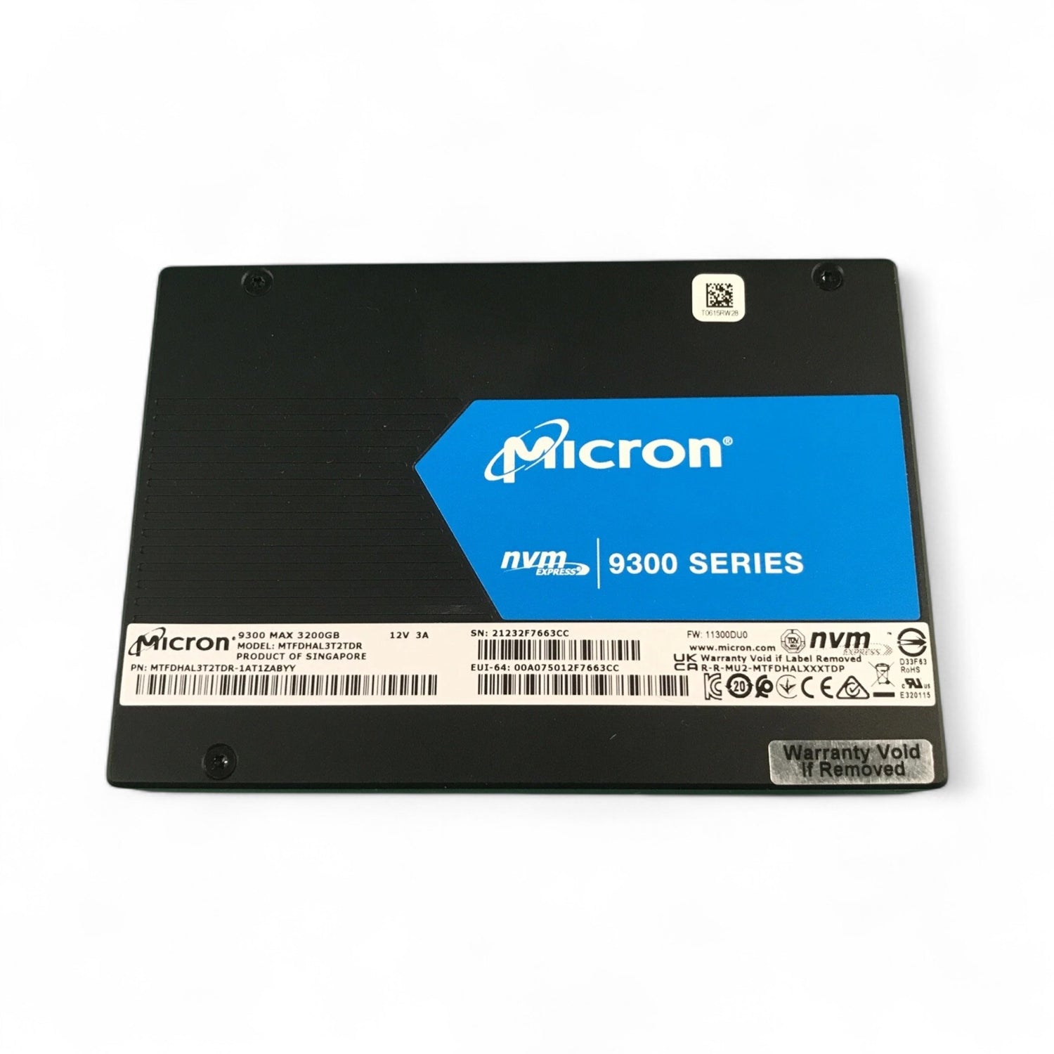 3.2TB U.2 NVMe 2.5" PCIe 3.0 MU Micron 9300 MAX P/N: MTFDHAL3T2TDR