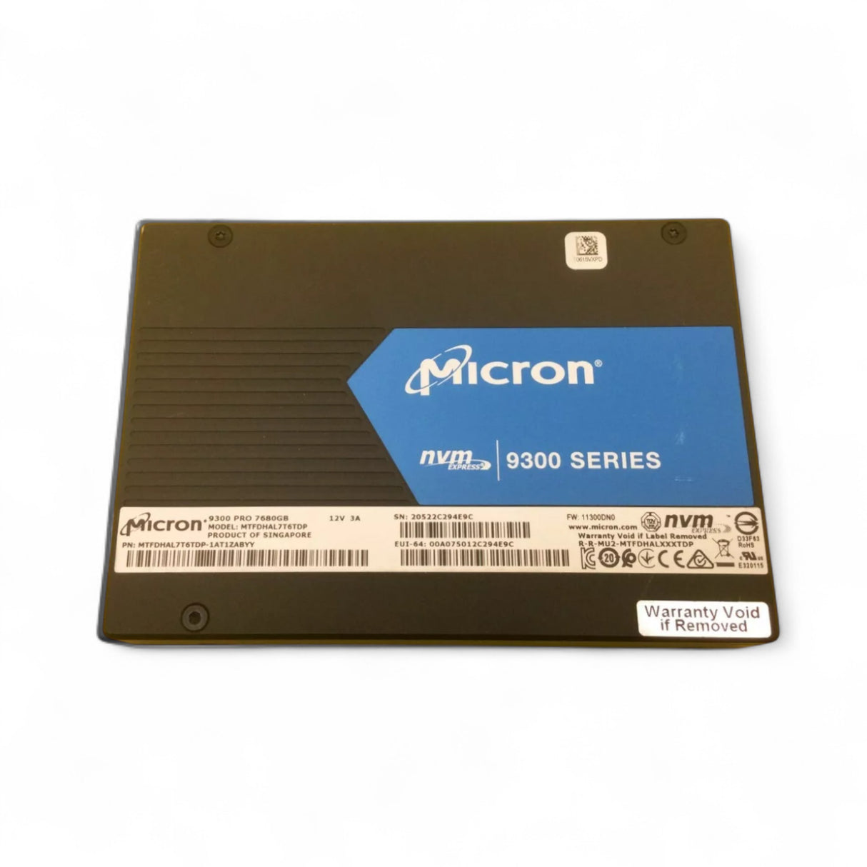 7.68TB U.2 NVMe 2.5" PCIe 3.0 MU Micron 9300 PRO P/N: MTFDKCC7T6TGH