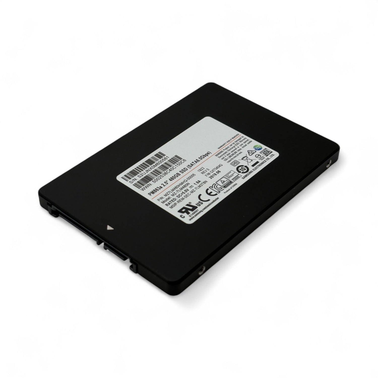 480GB SATA 2.5" SSD 6G Samsung PM863a MZ-7LM480N P/N: MZ7LM480HMHQ-00005