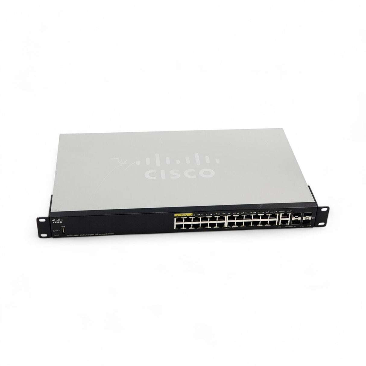 Cisco SG350 - 28x 1Gb BASE-T Port, 2x 1Gb SFP Port, POE+, Managed, P/N: SG350-28MP-K9-EU