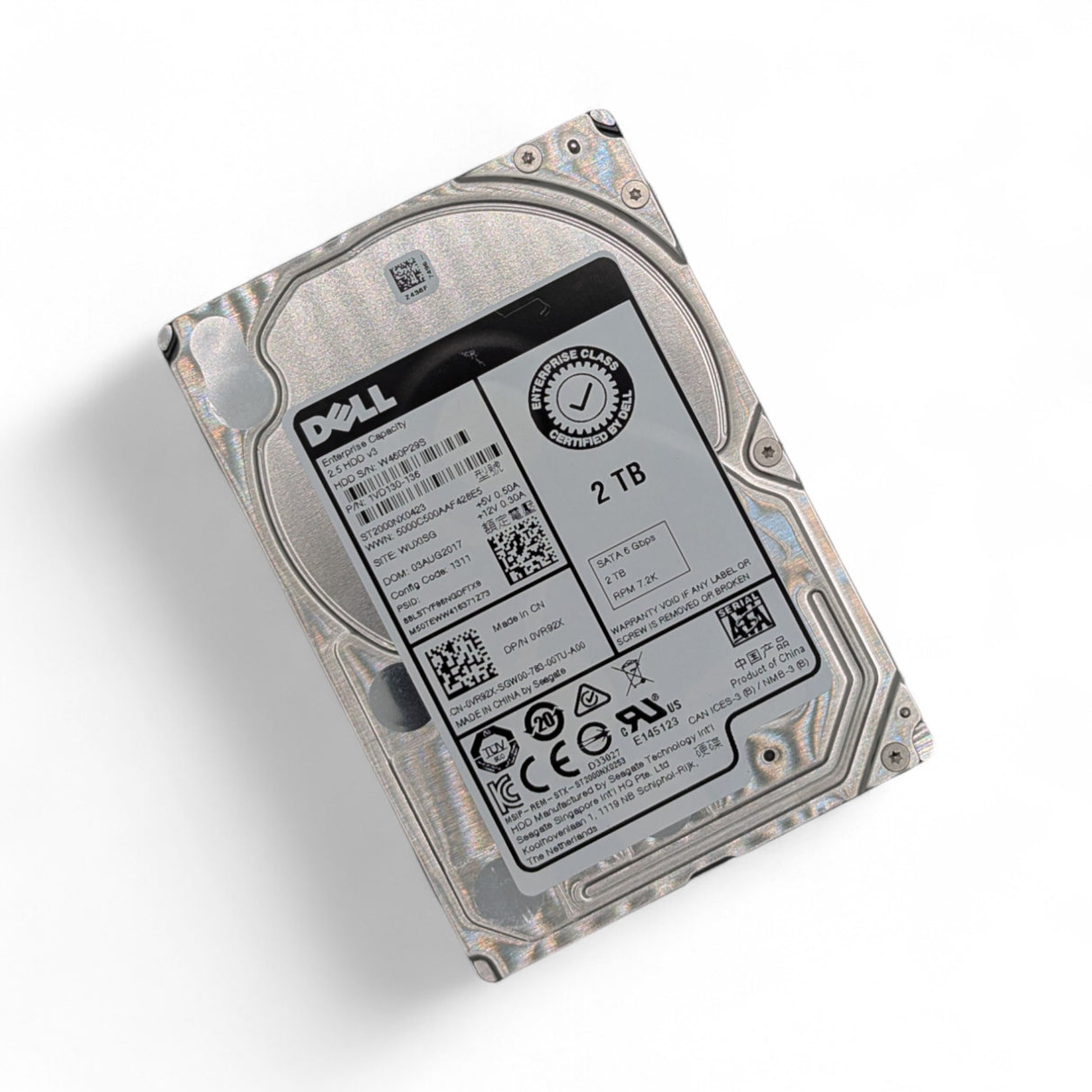 2TB 7.2k SATA 6G 2.5" HDD Seagate Exos 7E2000 ST2000NX0423 Dell P/N: VR92X, 0VR92X, 1VD130-136