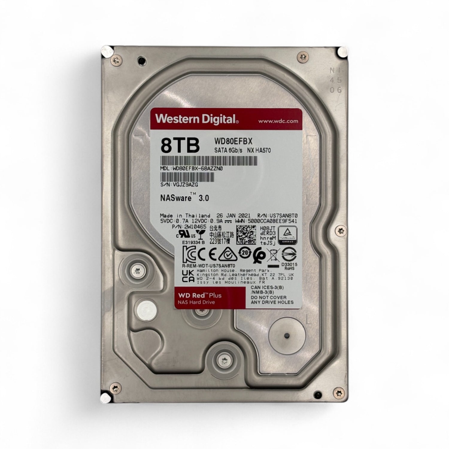 8TB SATA 3.5" HDD 7.2k 6G WD Red Plus P/N: WD80EFBX