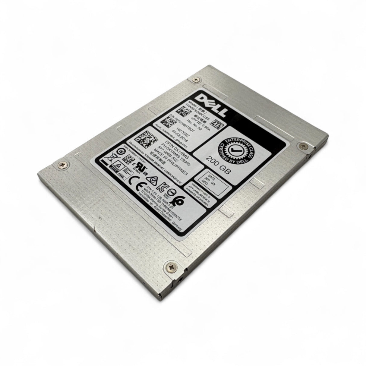 200GB SATA 6G SSD MU Dell Toshiba P/N: X1RMG, 0X1RMG, THNSF8200CCSE
