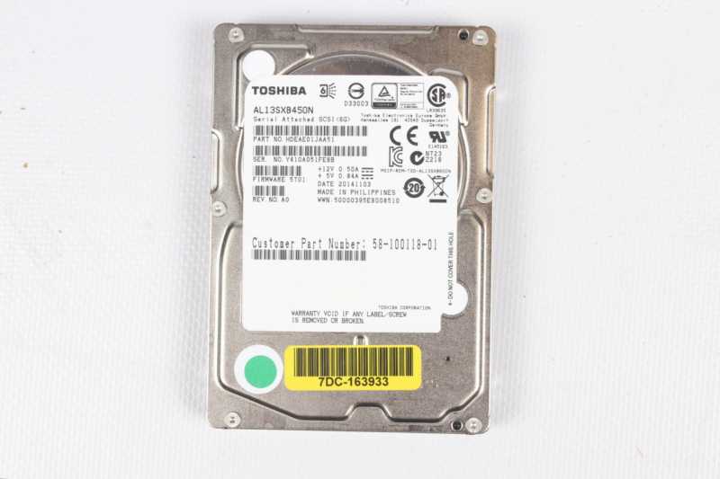 450GB 15K SAS 2.5" HDD DP 6G Toshiba P/N: AL13SXB450N - NEW