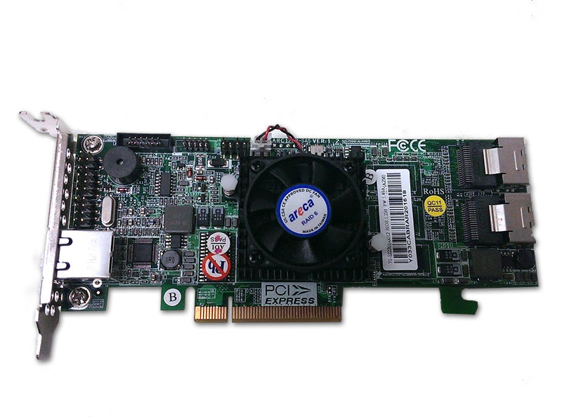 Areca ARC-1222, RAID 0, 1, 5, 6, 10, 50, 60, JBOD, Cache Memory 256MB, Low Profile