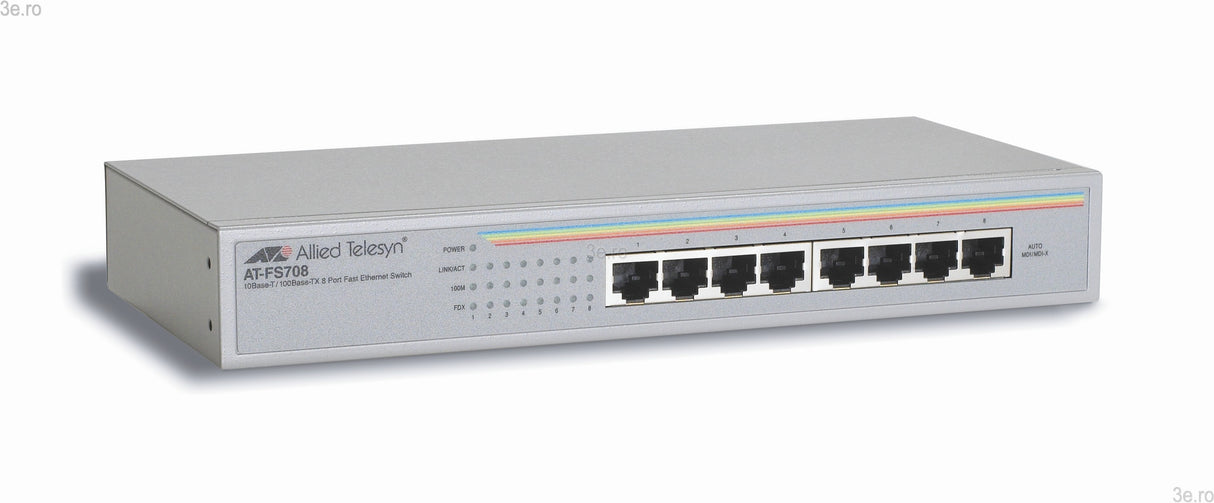 Allied Telesyn AT-FS708/PoE 8-Port 10/100TX unmanaged PoE switch with SFP-Port