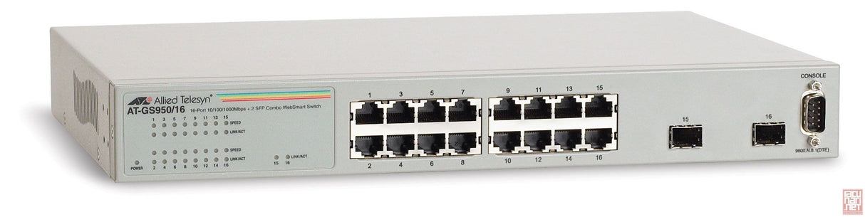 Allied Telesis AT-GS950/16 16-Port 10/100 Mbps +2 SFP Combo Websmart Switch