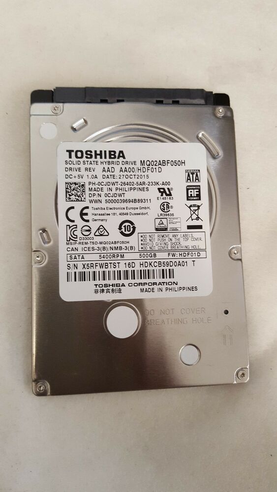 500Gb, 5.4K SATA 2,5" Dual Port, 6Gpb/s Dell Toshiba SSHD Hybrid CJDWT