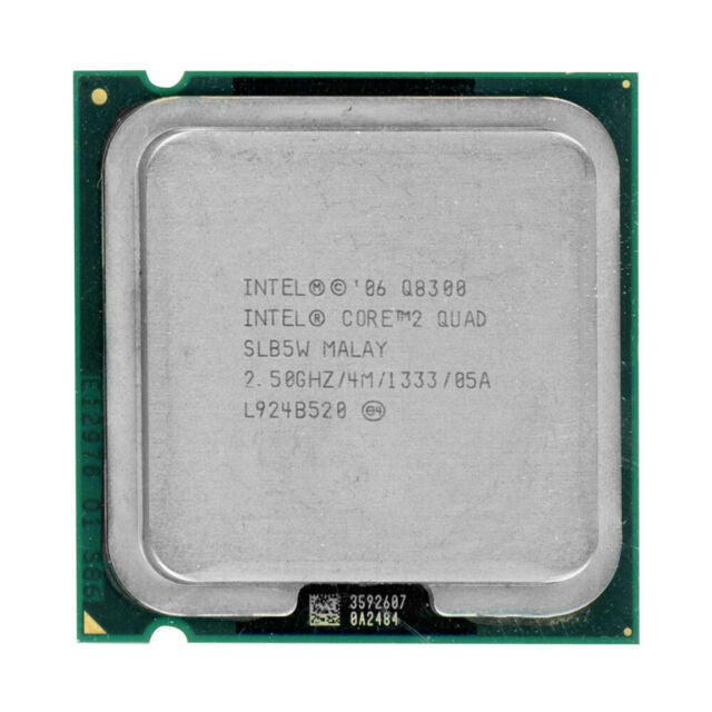 Intel Core Q8300, 2,5 GHz, vier Kerne, Threads, Cache 4 MB, TDP 95 W, P/N SLB5W
