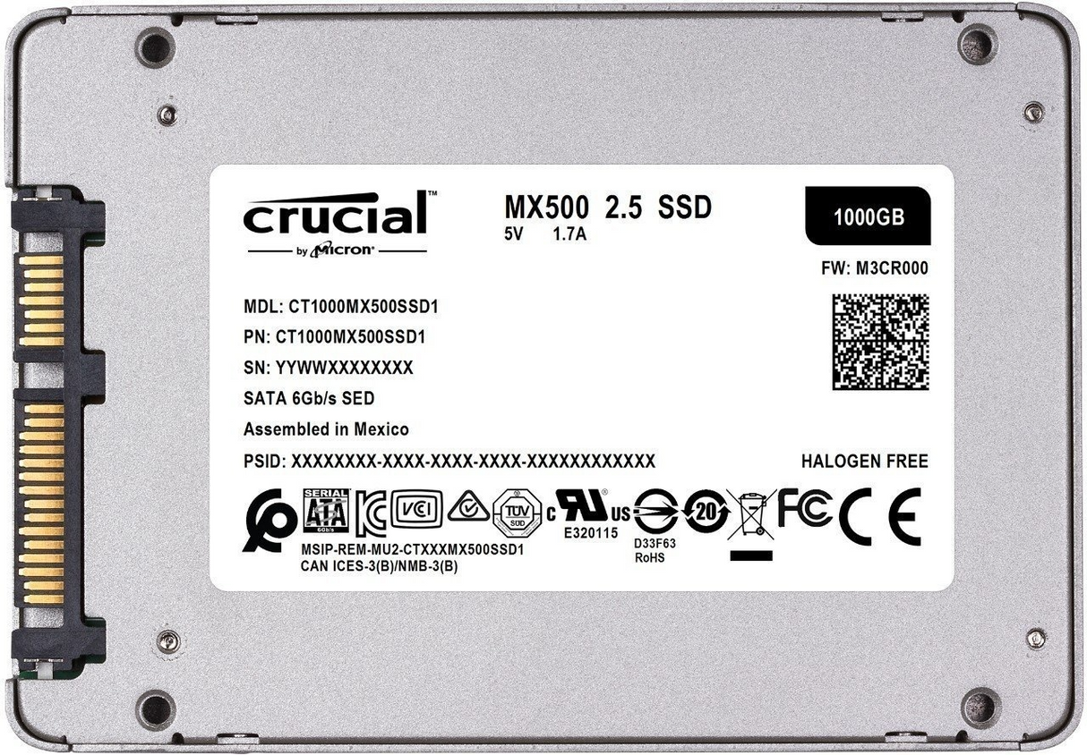 500 GB SSD SATA 2,5 Zoll 6G MU Crucial MX500 P/N: CT500MX500SSD1