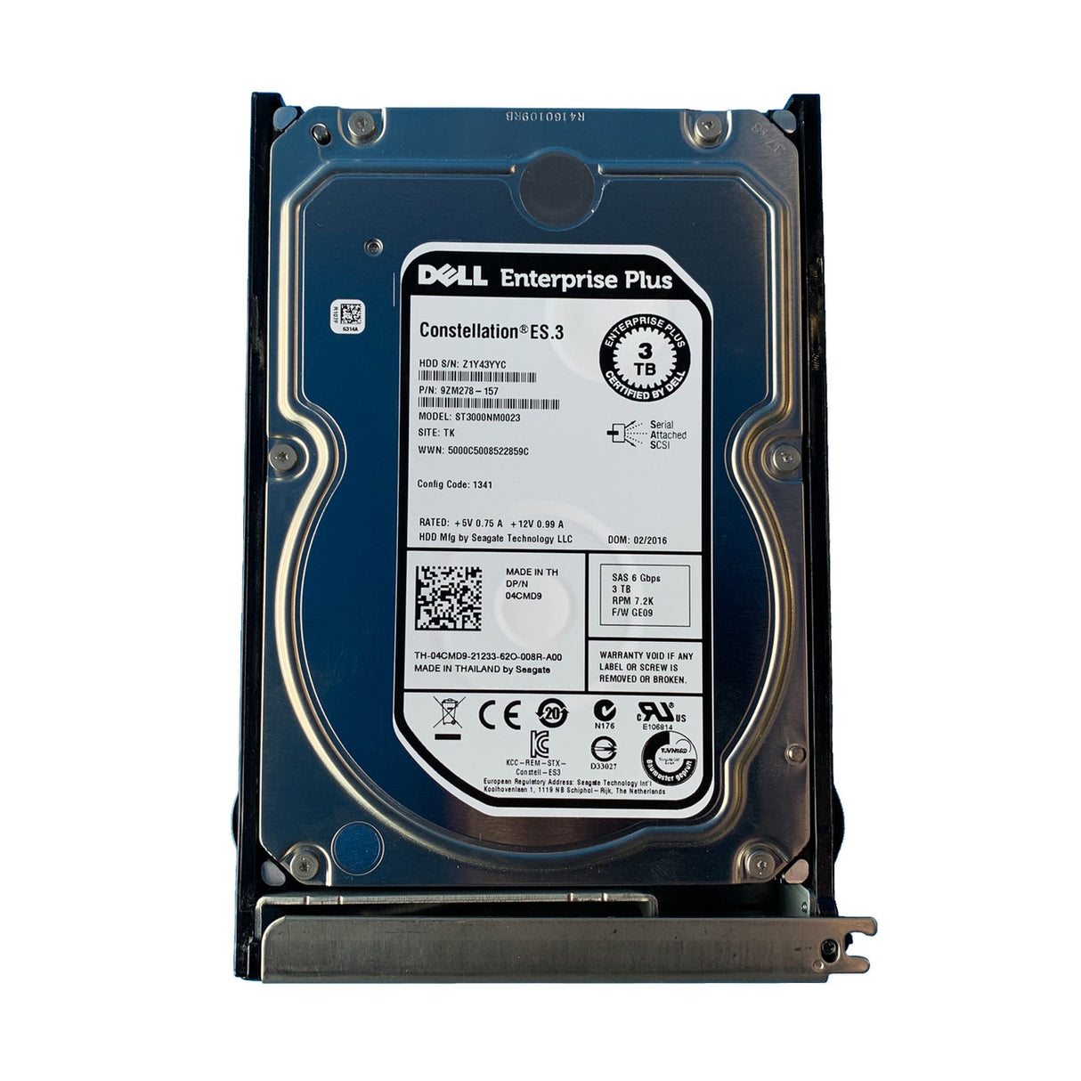 3TB NL SAS 7.2K 6GBPS 3.5" Drive Dell 4CMD9 EqualLogic ST3000NM0023 9ZM278-157