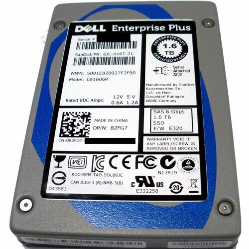 1,6 TB SSD 6 Gbit/s SAS MLC Dell Enterprise Plus LB1606R