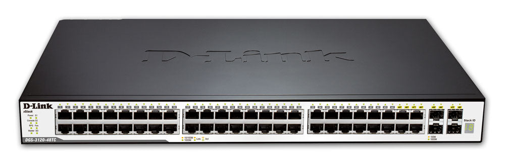 D-Link 48-port 10/100/1000 Switch + 4 combo SFP ports P/N: DGS-3120-48TC