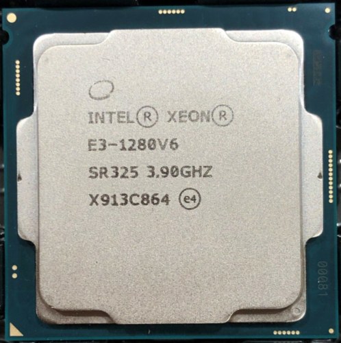 Intel Xeon E3-1280 v6 - 4Cores 8Threads, Base  3.90Ghz Turbo  4.20Ghz, 8MB Cache, 72W - P/N: SR325