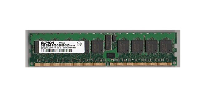 2GB 2Rx8 PC2-5300P DDR2-667 ECC, Elpida P/N: EBE21AE8ACFA-6E