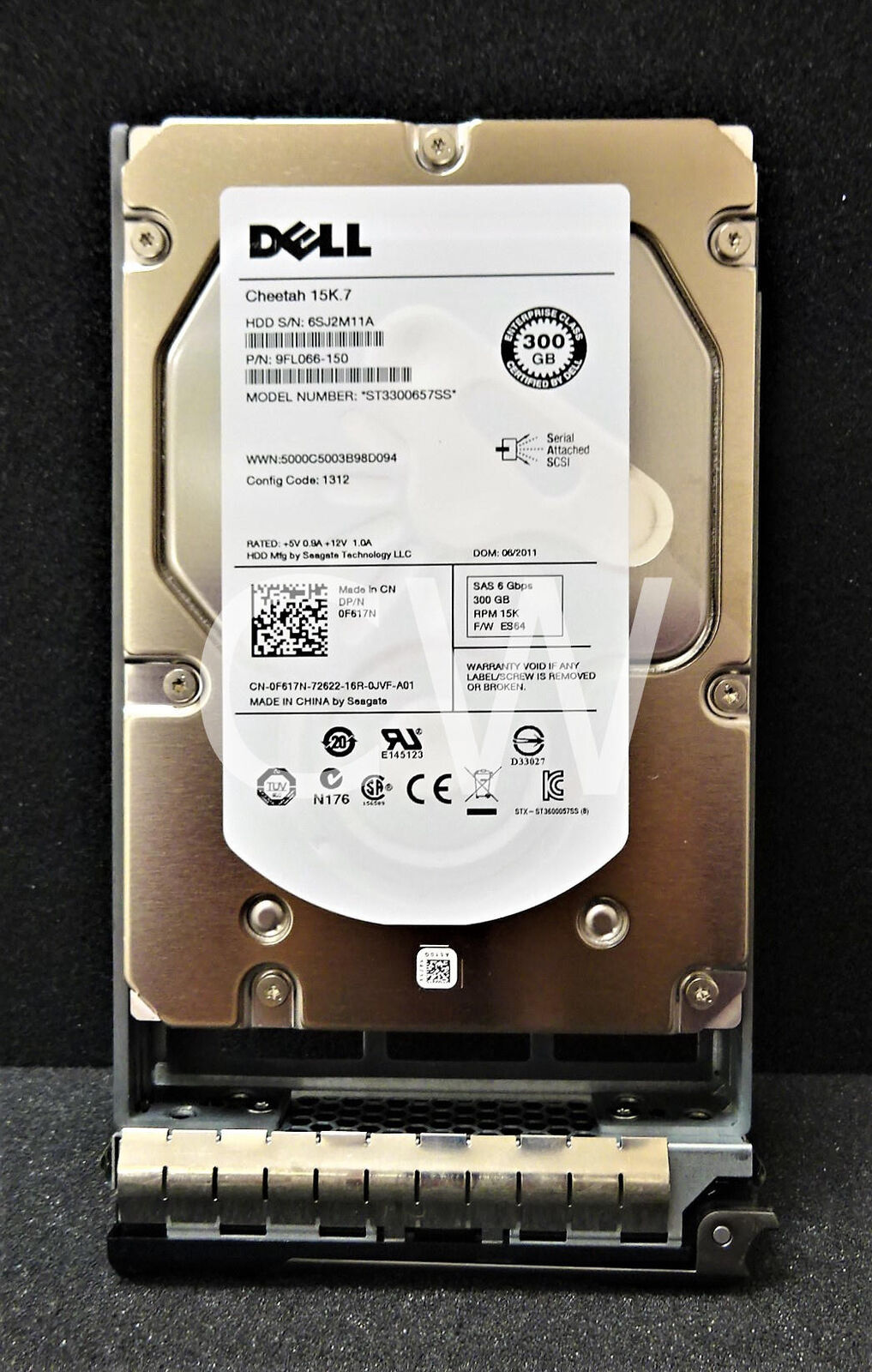 300 GB 15K SAS 3,5 Zoll DP 6G DELL Teilenummer: F617N 0F617N