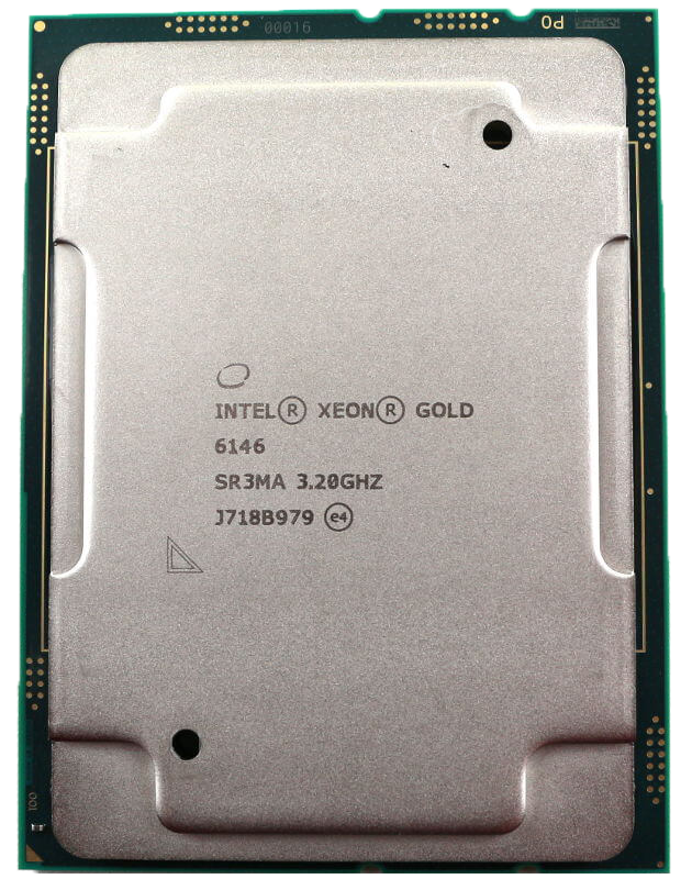 Intel Xeon Gold 6146 - 12 Cores 24 Threads, Base 3,2Ghz Turbo 4,2Ghz, 165W P/N: SR3MA
