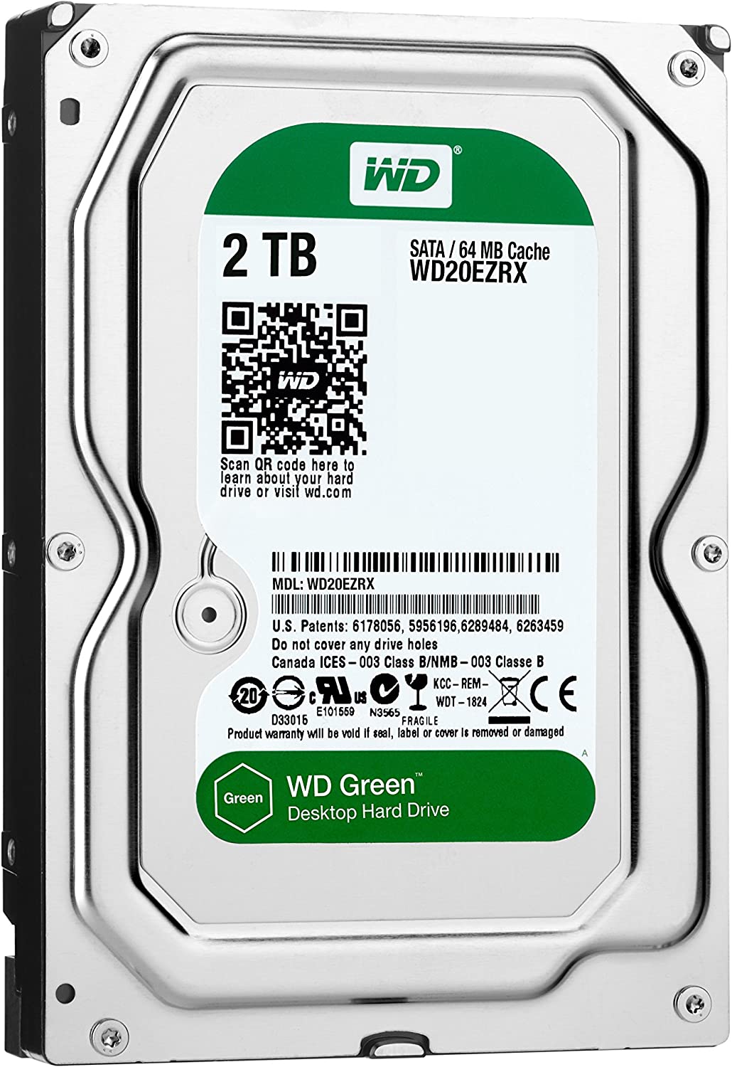 2 TB 5,4 K SATA 3,5 Zoll Festplatte 6 GB 64 MB Cache WESTERN DIGITAL P/N: WD20EZRX