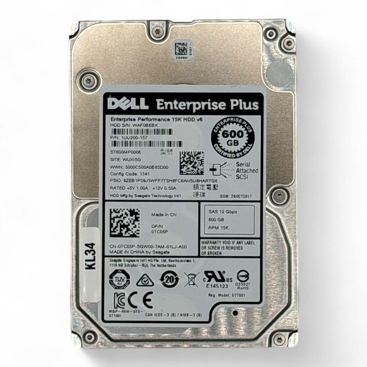 600 GB 15K SAS 2,5-Zoll-Festplatte 12G DELL Exos 15E900 ST600MP0006 Teilenummer: 0TC05P TC05P