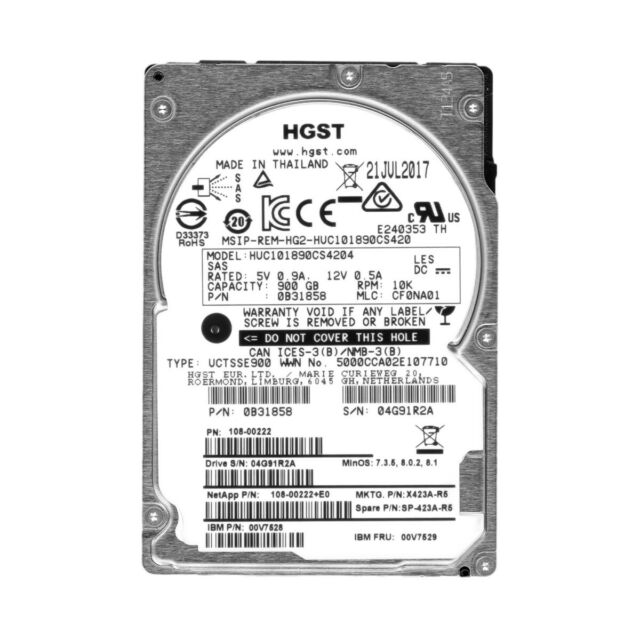 900GB 10K SAS 2.5" HDD 6G HGST HUC109090CSS600 P/N: 0B26041