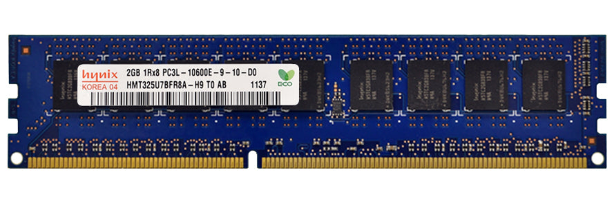 2GB 1Rx8 PC3L-10600E DDR3-1333 ECC Low Voltage, Hynix P/N: HMT325U7BFR8A-H9