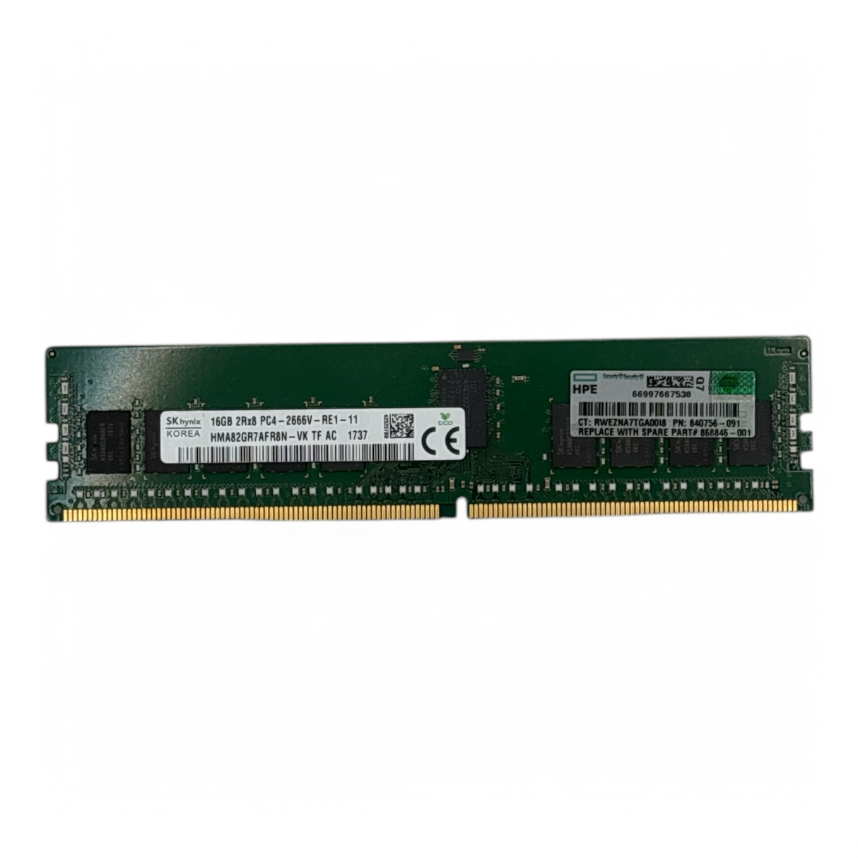 16 GB 2Rx4 PC4-2666V Hynix HMA82GR7AFR8N-VK HP-Teilenummer: 840756-091
