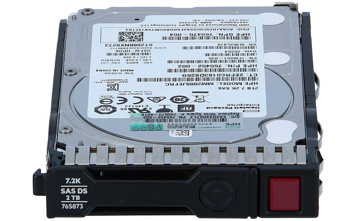 2 TB 7,2 K 2,5-Zoll-Festplatte SAS 12G 512e HPE MM2000JEFRC Teilenr.: 765452-002 765470-004