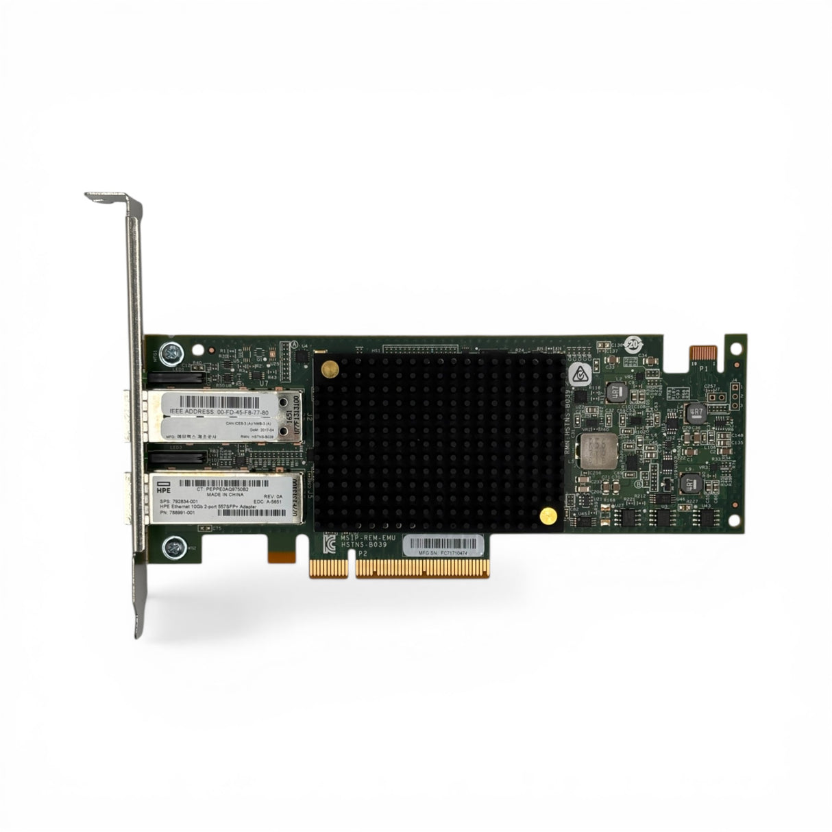HP - Ethernet 10Gb 2-Port 557SFP+ Adapter - Full Profile , P/N: 792834-001