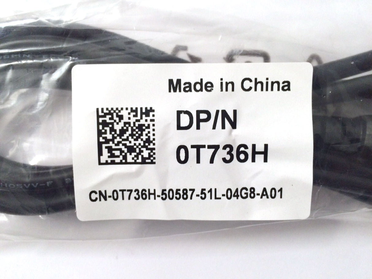 Dell Powercord IEC320 C13 (female) to IEC320 C14 (male), 2m Black P/N: T736H, 0T736H, 450-12466NEW