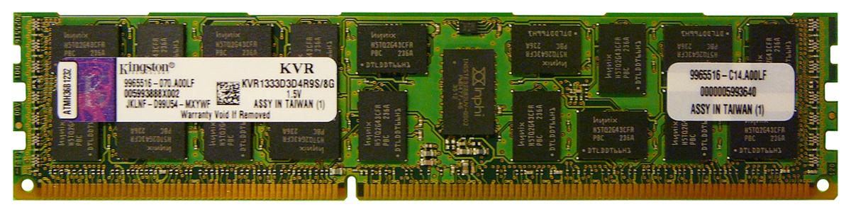 Memory Kingston 8GB 2Rx8 PC3-10600R DDR3-1333 ECC KVR1333D3D4R9S/8G