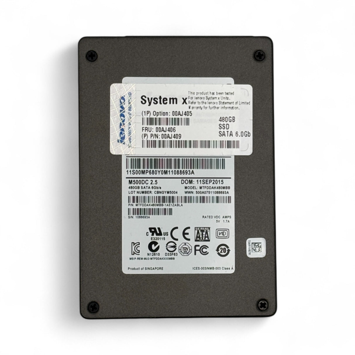 Lenovo 00AJ405 – 480GB SATA SFF MLC G3HS Read Intensive SSD