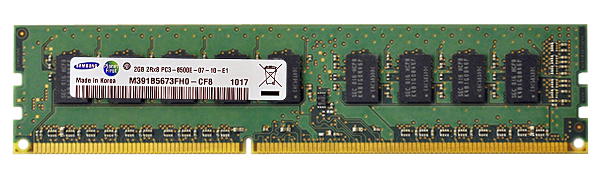 2GB 2Rx8 PC3-8500E DDR3-1066 ECC, Samsung P/N: M391B5673FH0-CF8