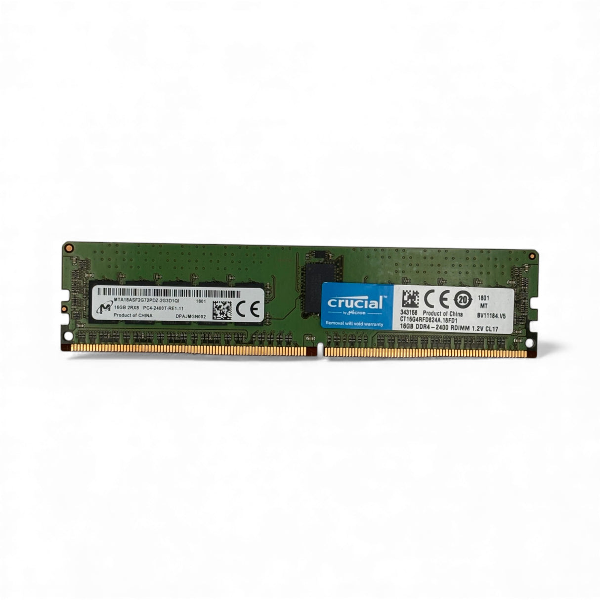 16GB 2Rx8 PC4-2400 Micron MTA18ASF2G72PDZ-2G3D1QI Crucial P/N:CT6G4RFD824A.18FD1